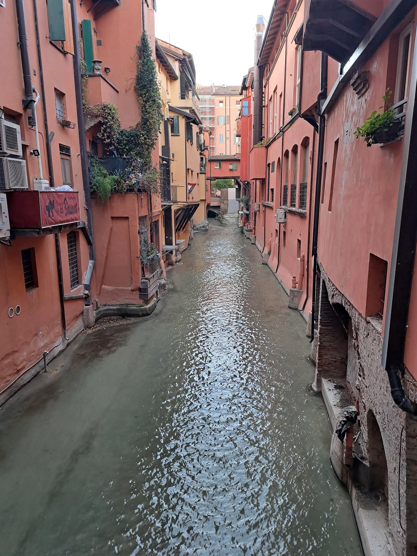 The last open stretch of Bologna's canal, seen from via Piella